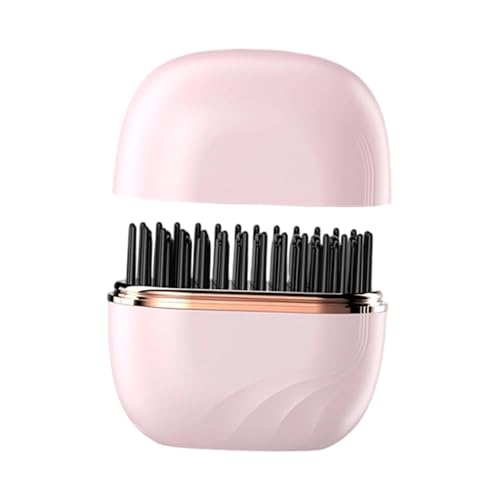 Cepillo alisador de cabello portátil y rápido rosa miniatura 6