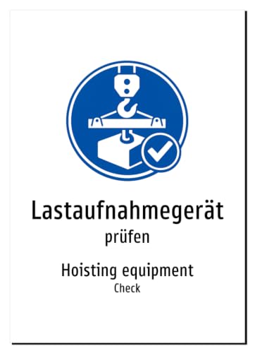 64357-DEEN-S-11 | Lastaufnahmegerät prüfen Schild Deutsch Englisch