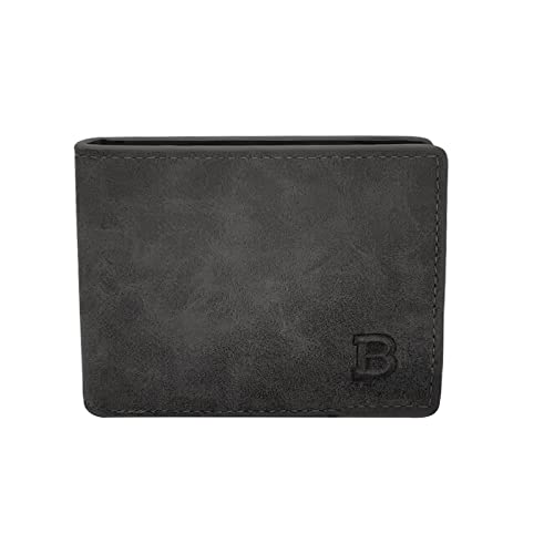 Slim Wallet for Men, PU Leather Wallet with 8 Slots, Bifold Credit Card Holder Wallet with Zipped Coin Pocket (black)