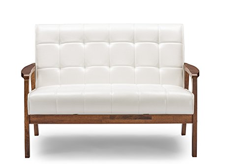 Baxton Studio Mid-Century Masterpieces Loveseat, White