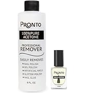 Pronto 8 Oz 100% Pure Acetone Nail Polish Remover and Cuticle Oil, Pure Acetone for All Nail Poli...