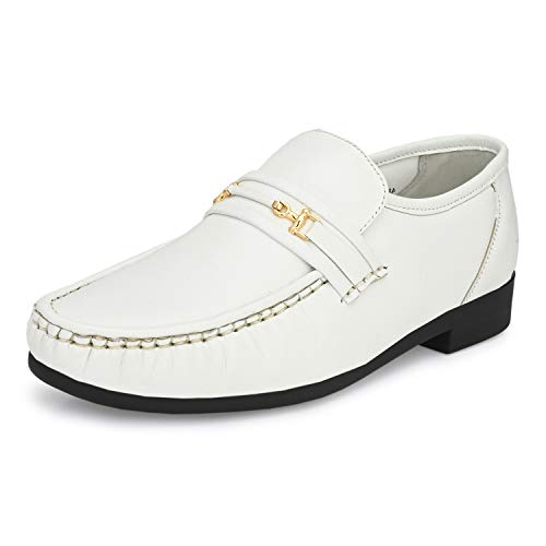 Image of HITZ Men's Brown Leather Slip-On Comfort Shoes
