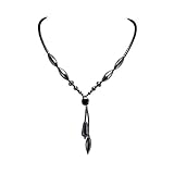 BlueRica Double Strand Drop Hematite Necklace with Designer Beads