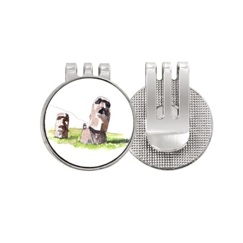 Clip de golf émail magnétique Moai statues marqueur de balle finition premium