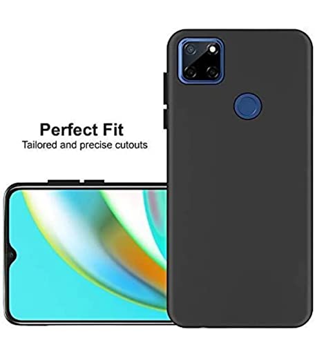 Image of Mobile Back Cover Case for Realme C25 (Silicone Case|CameraProtection|Black SC1510)