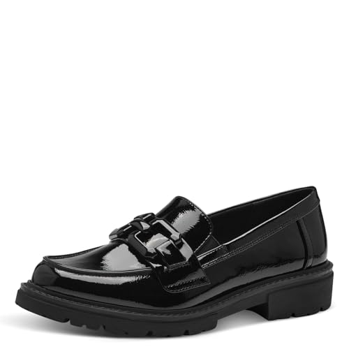 Jana Damen Loafer ohne Absatz Elegant Vegan, Schwarz (Schwarz), 40 EU