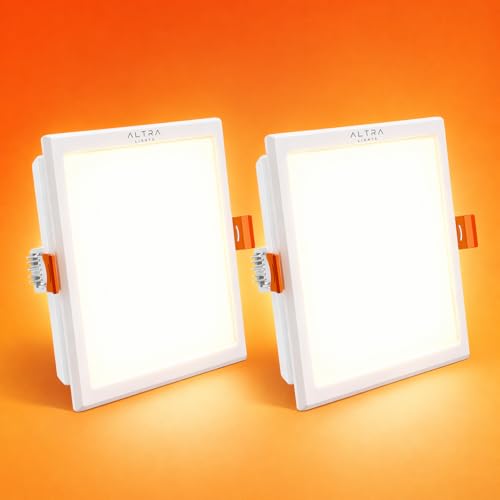 Image of 15W Recessed Square LED Panel Light | Trimless Slim Design | Polycarbonate Downlight for Home & Office False Ceiling Roof, Surface Light | Cool White, White Finish | Pack of 2