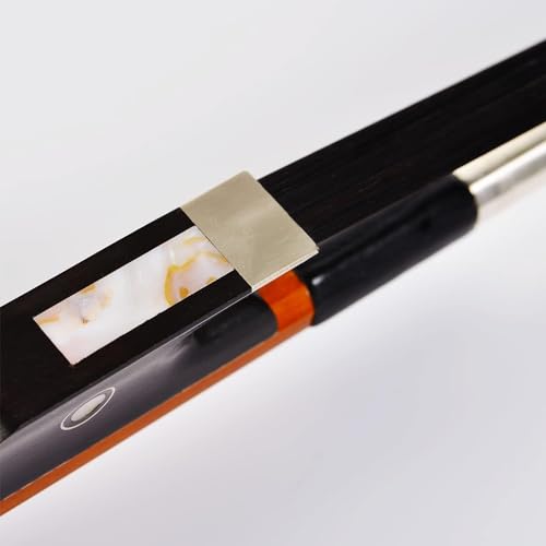 Image of Mozart Professional 4 /4 Brazilwood Violin Bow - Ebony Frog, Black Horsehair, Balanced Lightweight Design for Students & Advanced Players