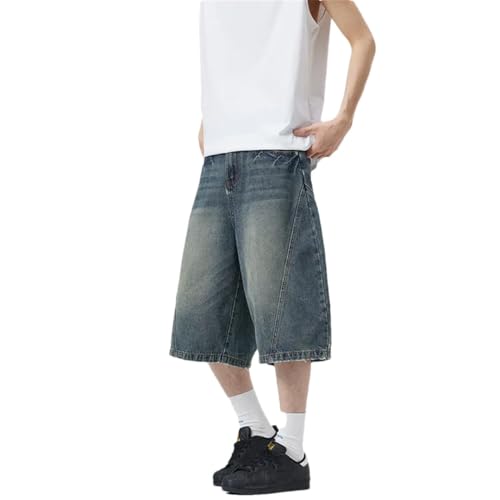 Unisex American Retro Jeans Vintage Streetwear Capri Pants