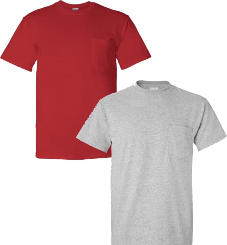 Image of Gildan Adult Ultra Cotton T-Shirt with Pocket, Style G2300, 2-Pack
