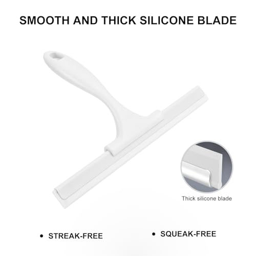 Image of SetSail Squeegee for Shower Glass Door, 10 Inches, White
