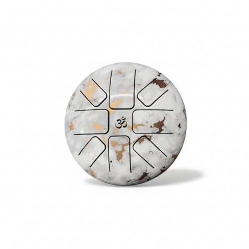 Image of Beanny 6 Inch Steel Tongue Drum Handpan Instrument for Meditation, Yoga & Sound Healing | Zen Tank Drum with Mallets | Relaxation, Mindfulness & Music Therapy Percussion Instrument (White)