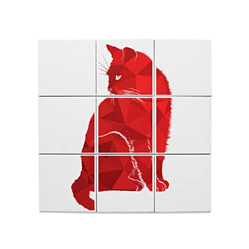 Carreaux céramique chat rouge illustration art moderne