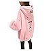 Produktbild Lazzboy Kapuzenpullover Frauen Lose Large Zipper Letter Print Verdickung Sweater Damen Lange Ärmel Hoodie Pullover Frauen Mantel Jacke Lang Kapuzenpullis Pulli(Rosa,S)