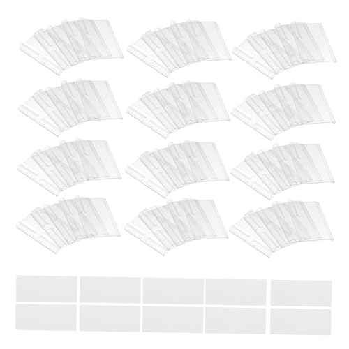 NUOLUX 50セット 透明ダブルスナップ式ラベルホルダー ワイヤーシェルフ用製 耐熱強化 小売店舗 スーパーマーケット対応 価格表示用クリア