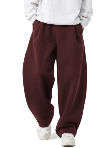 Image of Mens Baggy Sweatpants Wide Leg Casual Elastic Waist Drawstring Athletic Loose Jogger Fall Sweat Pants with Pockets