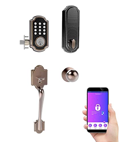 TURBOLOCK Smart Door Lockset Combo — Bluetooth Deadbolt with Keypad + App & Handle  Unlimited eKeys, Voice Prompts & Easy Installation on Thicker Doors (TL117+TL121)