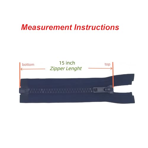 Image of YaHoGa 2PCS #5 15 inch Separating Jacket Zippers for Sewing Coats Jacket Zipper Replacement Plastic Zippers Bulk (15 inch Navy Blue)