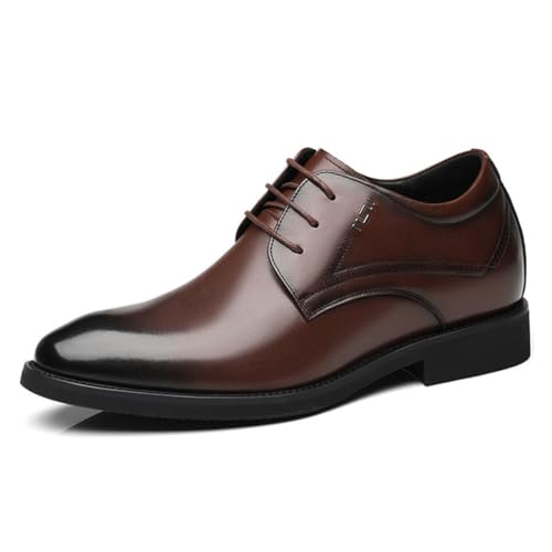 Men's Formal Oxfords Leather Height Increase Shoes Lace-Ups Classic Business Shoes Non-Slip Elevator Shoes for Office Wedding - Main Image