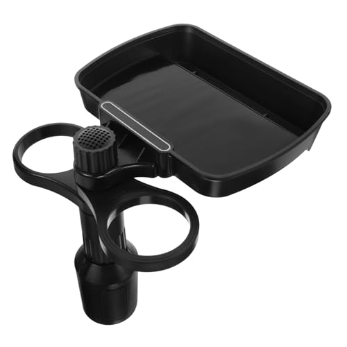 GLEAVI Titular de la matrícula del Coche Mantener la Taza ambientador Organizador Carro Car Holder Phone portavasos de Coche con Bandeja portavasos de Viaje Integral Abdominales Black