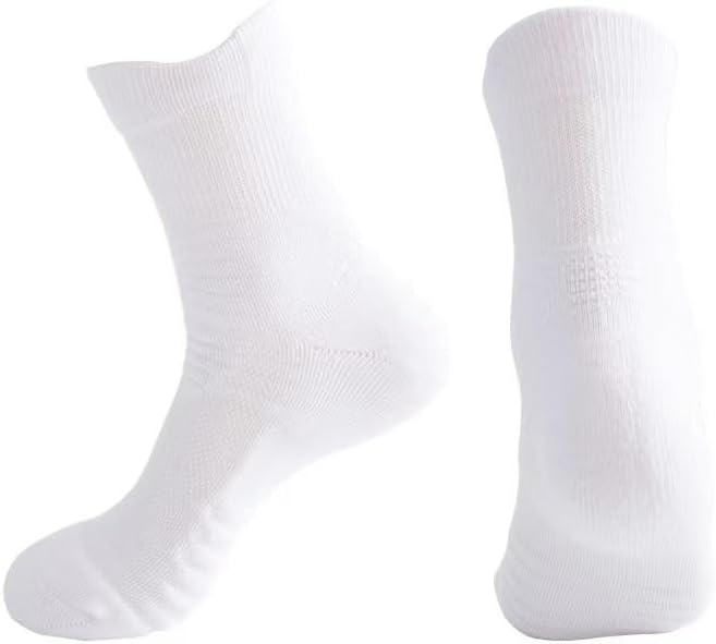 3 Pack Men'S Thickened Towel Sole Non-Slip Wicking Breathable Mid-Calf Athletic Training Basketball Socks
