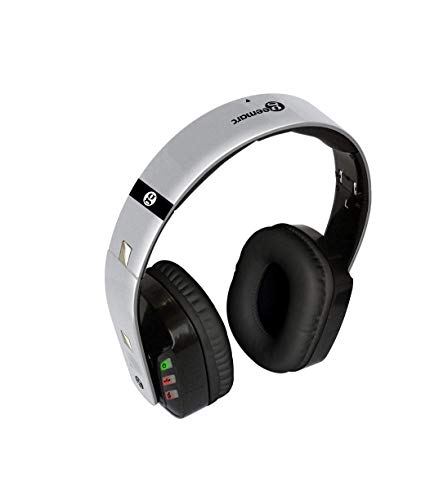 Geemarc CL7400 OPTI - Auriculares de Diadema inalámbricos, Color Plateado y Negro