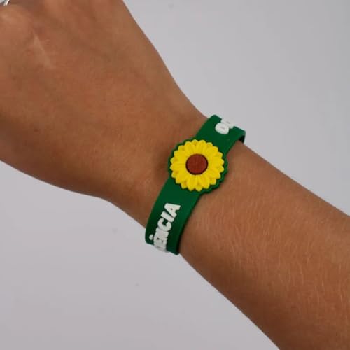 Kit Pulseira De Identificação Deficiência Oculta Girassol