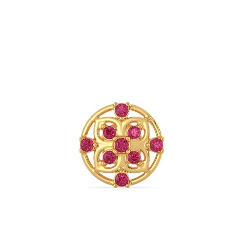 Image of Malabar Gold & Diamonds 22KT | Pure Yellow Gold Precious Stone Nose Pin For Women