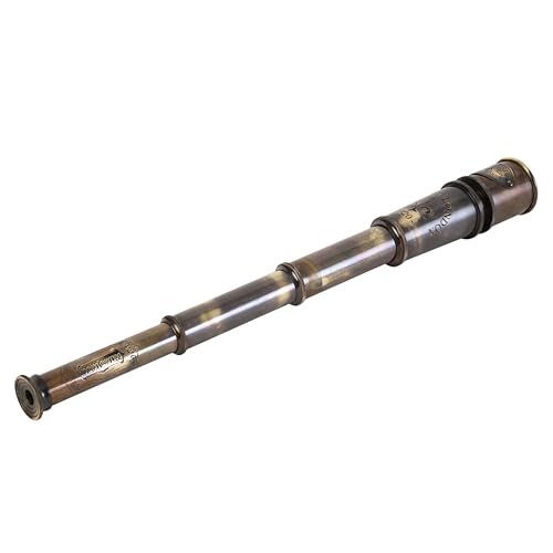 1920 Marine Telescope - Vintage Brass Spyglass with Wooden Box | 15” Antique Nautical Telescope - Pirate & Explorer Collectible | Handheld Monocular for Bird Watching, Sailing & Décor - Image 3