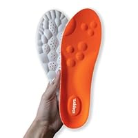 Original Stepprs Comfort Boosting Massage Insoles, 4D Memory Foam Thermal Insoles with Arch Support for Men and Women (Orange, EU 45-46)