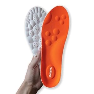 Original Stepprs Comfort Boosting Massage Insoles, 4D Memory Foam Thermal Insoles with Arch Support for Men and Women (Orange, EU 43-44)
