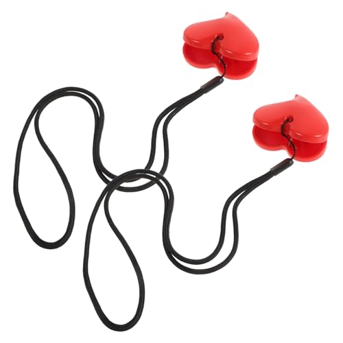 ANDRESLAD 1 ペア 多機能よだれかけクリップ ベビーグッズ 給餌用品 エプロン タオル ナプキンクリップ ビブクランプ よだれかけクリップ ナイロンベルト、PP 赤