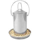 COMPATIBLE + SEGURO: Nuestro comedero es aceptado por todas las aves de corral como pollos, gansos, patos, codornices e incluso pollitos. Sólo hay que rellenar desde arriba, poner la tapa y listo. El procesamiento cuidadoso y sin bordes protege a sus aves de corral de posibles lesiones en el pico y otras.