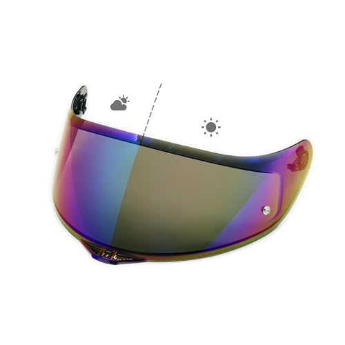FCKBLSL Motorcycle Helmet Visor for AGV K1, K1S, K3SV, K5, K5S Motorcycle Wind Shield Helmet Lens Visor Fast Replacement Visor Shield Full Face (Revo Rainbow)