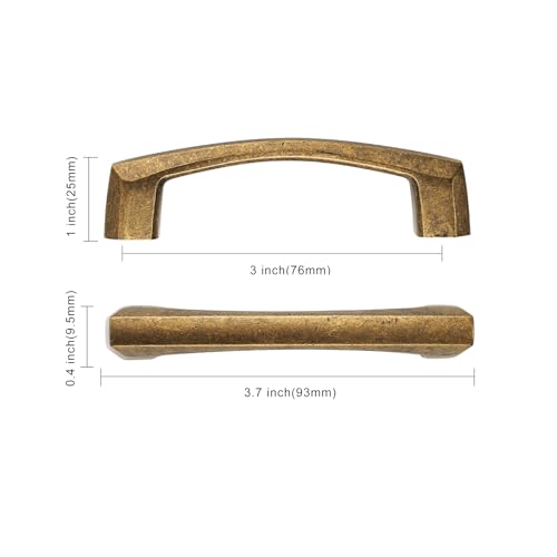 Coinkoly Furniture Handles, Antique Brass, 76mm, Pull Handles, Kitchen & Wardrobe - Image 2