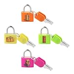 4PCS Luggage Locks, Kaloo Small Mini Suitcase Padlock Locks with Keys, Strong Copper Lock Core with Plastic Shell (Unique Icon Patterns for Effortless Lock Matching)