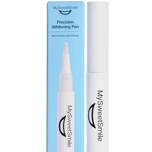 MySweetSmile Lápiz blanqueador dental de precisión MySweetSmile - Fórmula Pap - Seguro para el esmalte - Sin sensibilidad - Aprobado por dentistas - Marca galardonada en IndyBest - Sabor a menta