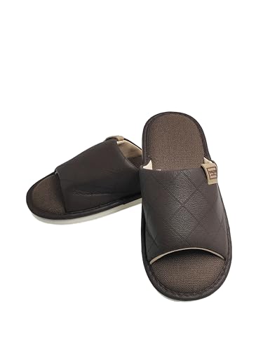 Light Vintage Faux Leather Slippers - Breathable, Unisex, Minimalist Home Use, Non - Slip