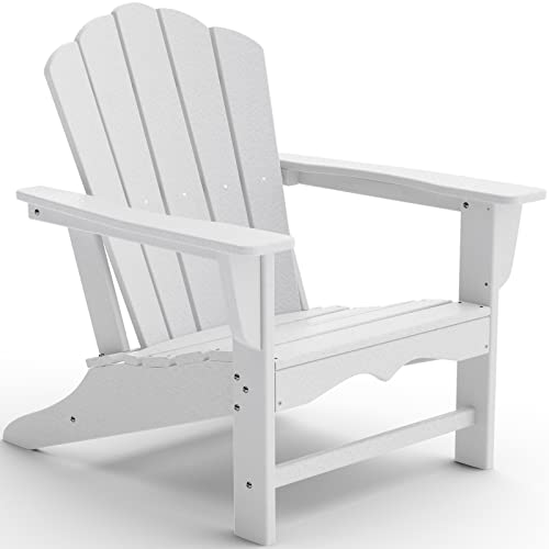 Kingyes Hdpe Adirondack Chair, Classic All-Weather Outdoor Patio Adirondack Chair, White #TOP11