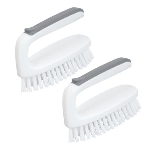 CELOX Carpet Cleaning Brush, Heavy Duty Scrub Brush with Handle, 2 Pack, White