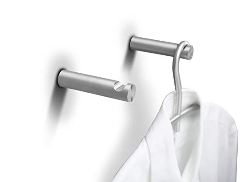 PHOS Design, HV18-80, Wandhaken aus geschliffenem Edelstahl, Ø1,8 x 8 cm, Garderobenhaken, Handtuchhalter, Handtuchhaken, Kleiderhaken, Wandgarderobe, Badhaken, Küchenhaken Cover