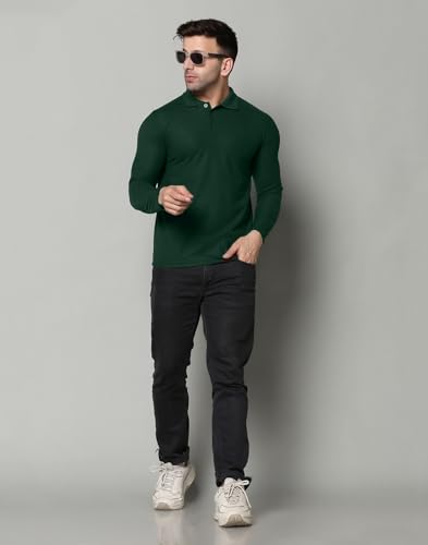 Image of INKKR Full Sleeve Men's Solid Polo Neck T-Shirt Combo