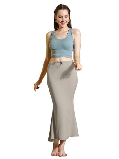 Image of Women's Soft Comfy Pleated Saree Fishcut I Saree Shapewear Flare Petticoat for Women, Lycra Cotton Blended, Petticoat, Skirts for Women, Shape Wear Dress for Saree
