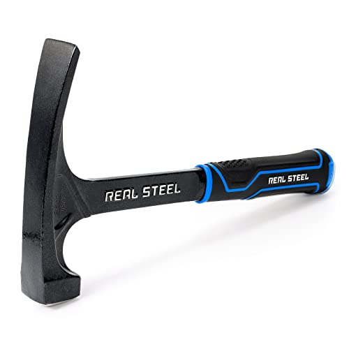 Real Steel Martelo Ultra Rock Pick 590 ml One piece Steel Chipping Brick Hammer com cabo de borracha