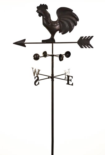 east2eden Dark Metal Cockerel Wind Weathervane Weather Vane Garden Ornament