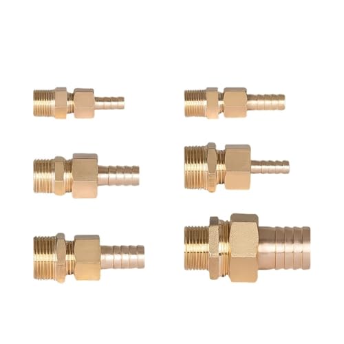 CBQZCHWDKT 1pc Brass 3/4' Male Swivel Thread To 10mm Hose Bulkhead Barbed Pipe Joint Fittings