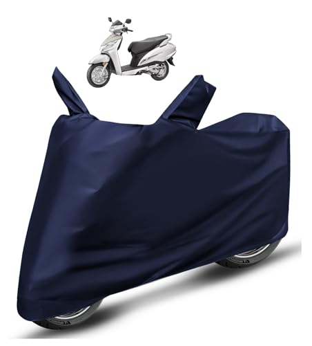 Image of Auto Hub Scooty Cover Compatible with Activa 125 with Mirror Pocket, Dustproof, Heat Resistant, Triple Stitched, Activa 125 Scooty Cover- Plain Navy