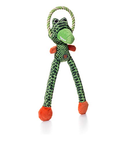 Charming Pet Thunda Tugga Leggy Gator Plush & Squeaky Dog Tug Toy
