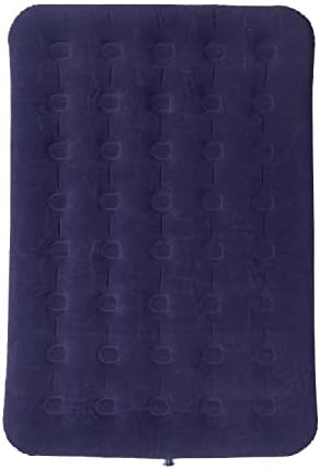Mountain Warehouse Double Flocked Airbed - Compact Camping Air Mattress, Double Valve Stopper Navy