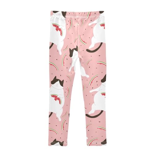 Cat Watermelon Girls Leggings,Workout Leggings for Girls Toddler Athletic Legging Size for 3-10T2